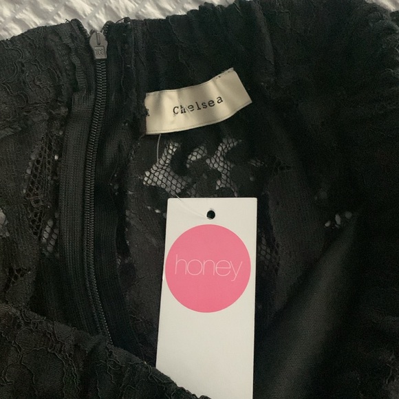 Honey - Chelsea lace bell sleeve off the shoulder mini dress - Picture 7 of 11